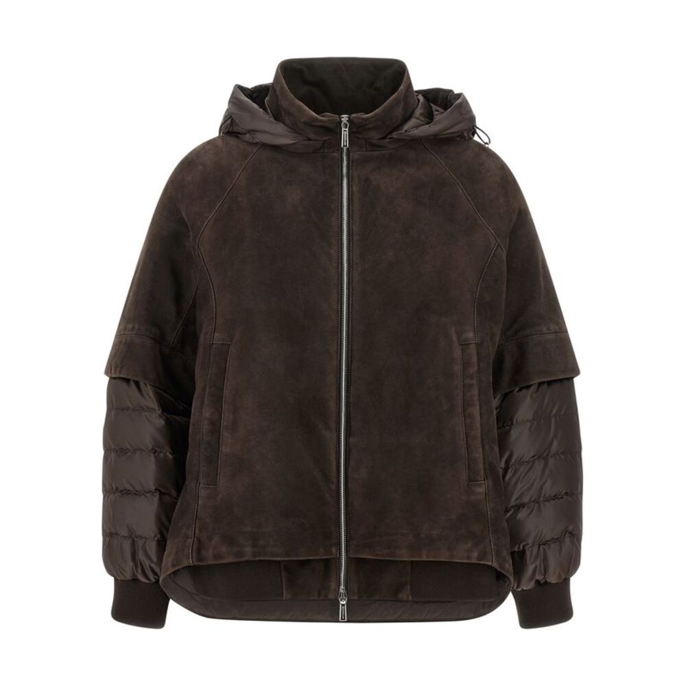 MooRER Brown Wool Leather Women's Jacket
